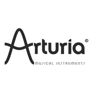 Arturia logo with musical instruments text