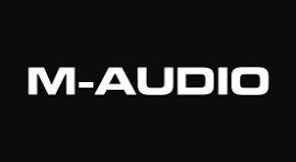 M-AUDIO white logo on black background