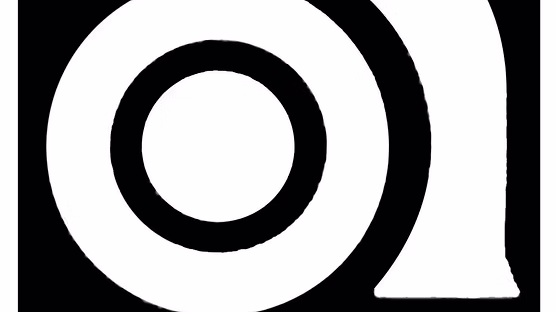 Close-up of black and white concentric circles forming a spiral pattern.